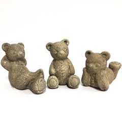 テディベア3個セット　オブジェテディベア　　オブジェ　ヴィンテージベア　ガーデニング雑貨　庭飾り　ガーデンオブジェ　オーナメント　　お色をお選びくださいませ。