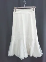 ◇ Θ w closet ダブルクローゼット チュール ロング丈 マーメイド スカート サイズF アイボリー系 レディース E  【1503040007415】