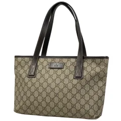 グッチ GUCCI GG柄 トートバッグ ハンドバッグ トートバッグ コーティングキャンバス ベージュ ブラウン 211138 レディース 【中古】