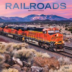 【輸入版】2024年 アメリカの鉄道 カレンダー / ブラウントラウト 30.5 x 61 cm (Railroads  Calendar)