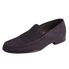 美品 グッチ GUCCI ローファー モカシン GGキャンバス レザー シューズ