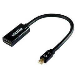 【新品・2営業日で発送】HORIC ホーリック Mini DisplayPort→HDMI変換アダプタ10cm オス-HDMIメス(MDPHDF01-178BK)