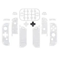 eXtremeRate スイッチ ジョイコンとswitch 有機elに対応用クリア素材のハンドヘルドコントローラーハウジング（D-Padバージョン）、またフルセットボタンが付き（switchとコンソールケースは含まれていません。）【クリア】 0