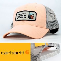 メッシュキャップ 帽子 カーハート Carhartt Canvas Seguaro National Park Patch ピーチ 106582-Q74 USA ワークウェアブランド
