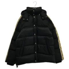 GUCCI (グッチ) 20AW GG JACQUARD NYLON DOWN JACKET 598725 Z8AFZ GGジャカードナイロンフーデットダウンジャケット アームGGライン総柄切り替えダウンパーカー ブラックのサムネイル