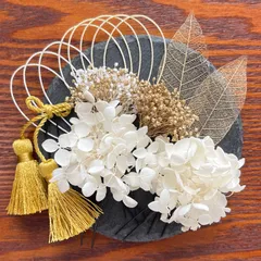 紫陽花　かすみ草　水引　リーフ　和紐　タッセル　髪飾り　結婚式　成人式　七五三　お宮参り　卒業式　前撮り　振袖　袴　和装　着物　祭り　浴衣