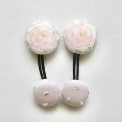 くるみボタン ヘアゴム Mサイズ 3cm ピンク花柄 リバティ Felicite-petite キッズ 女の子 ヘアアクセ ヘアセット お揃い プチギフト おしゃれ