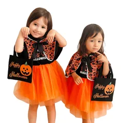 新品　魔女 女の子 キッズ 仮装 コスチューム ワンピース 赤ずきん 子供 ドレス フード コスプレ ポンチョ ３層チュール ハロウィン こども かわいい MiYAVi 人気 フェルト製バッグ付き