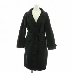 プラダ PRADA スプリングコート ロング丈 ベルト付き シルク 絹 40 S 黒 ブラック /AN29のサムネイル