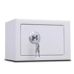 Asdays 金庫家庭用 耐火金庫 戸建て金庫 シリンダー式 5L 23×17×17cm (ホワイト) [ホワイト]