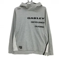 【超美品】オークリー パーカー グレー ロゴ黒 ストレッチ サイドジップ  メンズ M ゴルフウェア 2023年モデル Oakley