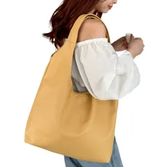 新品 ソフトラウンド 肩かる ワンハンドル バッグ トートバッグ イエロー A4対応 軽量 柔らか 合皮 幅広ショルダー クッション入り ワンカラー 通勤 通学 デイリー シンプル レディース 上品 ハンドバッグ カジュアル アウトドア プレゼント 贈り物 黄