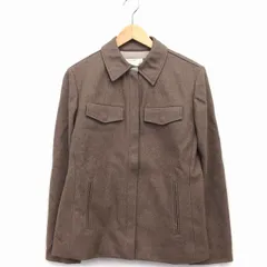 ジェイクルー J.CREW ステンカラー ジャケット ジップアップ 総柄 ウール 毛 S グレージュ /HT15のサムネイル