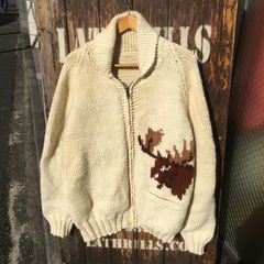 70s Vintage Cowichan Sweater トナカイ柄 ビンテージ カウチンセーター  ニット カーディガン