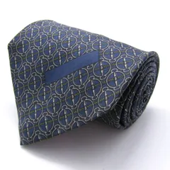 シャルル・ジョルダン ブランド ネクタイ シルク 格子柄 総柄 PO メンズ ネイビー CHARLES JOURDAN 【中古】