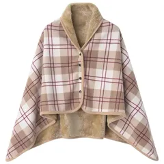 Blue Giraffe ひざ掛け 膝掛け ひざかけ ブランケット 大判 100×140CM 寒さ対策 4way ブランケット 洗濯可ひざ掛け ブランケット ボタン付き 改良 防寒対策 あったか チェック柄 おしゃれ 吸湿保温 抗菌加工 静電気防止 洗濯可 1