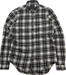 ZARA MAN ☆ ポルトガル製 ネルシャツ ブラック ホワイト チェック シャツ 長袖 スリムフィット M 大人カジュアル 人気 ザラマン■BL122