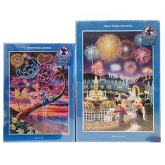 【完成品】　1000ピース　ジグソーパズル　ディズニー　恋のファイヤーワークス 新品未開封】Disney ホログラム ジグソーパズル 恋のファイヤー