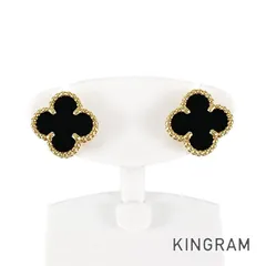 ヴァンクリーフ＆アーペル Van Cleef & Arpels スウィート アルハンブラ K18YG オニキス ピアス sss【中古】