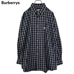 90s vintage Burberrys バーバリーズ チェック ボタンダウンシャツ BDシャツ 長袖シャツ 刺繍ロゴ ヴィンテージ 古着