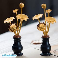 仏具 常花 仏花 左右一対 2個セット 金メッキ 花立 お仏壇用仏具 蓮花 はすはな お祭り 蓮華 仏壇 冠婚葬祭 宗教用品 お盆 命日 飾り お供