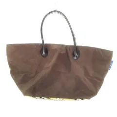 バーバリーズブルーレーベル Burberry's BLUE LABEL ハンドバッグ ナイロン ワンポイント ノバチェック 茶 ブラウン /MN15 ■GY11