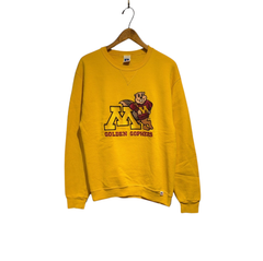 90s〜 Russell "GOLDEN GOPHERS" front-v embroiderySweat MADEINMEXICO