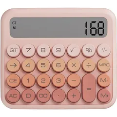 電卓 計算機 12桁 電子計算機 かわいい 大きい 丸ボタン 大型LCDディスプレイ おしゃれ 電卓 滑り止め 持ち運び便利 簿記 日常と基本的なオフィス用 AjIk915