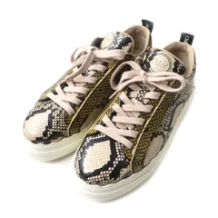 美品★Chloe クロエ 19SS パイソン型押し ローカット レースアップ レザー スニーカー／靴 レディース マルチカラー 39 スペイン製 箱付きのサムネイル