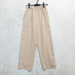 NATURAL BEAUTY BASIC ナチュラルビューティーベーシック ワイドパンツ シンプル オフィスカジュアル 通勤 キレイ目 ウエストゴム 無地 グレージュ Mサイズ ◎_〇□☆.