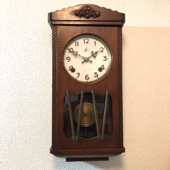 昭和初期　尾張時計製宮型小型掛時計オーバーホール済稼働品