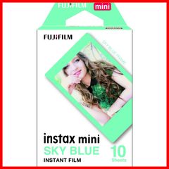 【人気商品】MINI INSTAX BLUE スカイブルー 10枚入 FRAME チェキ用フィルム WW インスタントカメラ 1 富士フイルム(FUJIFILM)