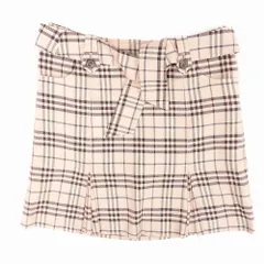 バーバリーブルーレーベル BURBERRY BLUE LABEL ノバチェック柄 ミニ スカート ベルト付き ピンク ボトムス 36 S レディース 【中古】