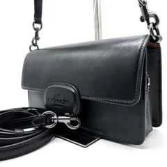 ✨美品✨ COACH コーチ エライザ ショルダーバッグ ハンドバッグ トートバッグ ワンショルダーバッグ レザー 革 ブラック 黒色 フラップ ユニセックス 男女兼用 メンズ レディース