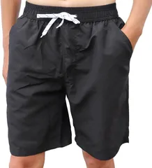 Rikkey 水着 メンズ サーフパンツ 膝丈 インナー付き 海水パンツ ハーフパンツ スイムウェア 水陸両用 速乾 ビーチパンツ( ブラック,  XL)