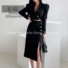 パーティー キャバドレス ナイトドレス ブラック 黒 大きいサイズ S M L XL タイト スーツ風 セクシー ドレス 長袖 レディース スリット シック イブニングドレス