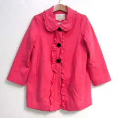 ケイトスペード ステンカラーコート アウター フリル キッズ 女の子用 110(5)サイズ ピンク Kate Spade 【中古】