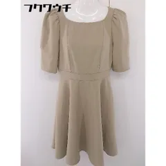 ◇ REDYAZEL レディアゼル 五分袖 ミニ ノーカラー フレア ワンピース サイズ M ベージュ レディース  【中古】 【1201270005033】