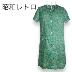 ノーブランド　no brand　昭和レトロ　プリント　ワンピース