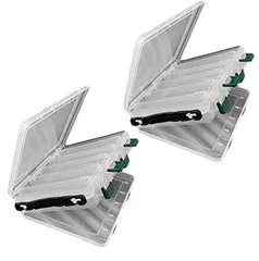 【迅速発送】【TERA】2個セット タックルボックス ルアーボックス リバーシブル 大容量 ルアー収納 釣り具 収納ケース 半透明 持ち運び 保管 タックルケース ルアーケース (中)