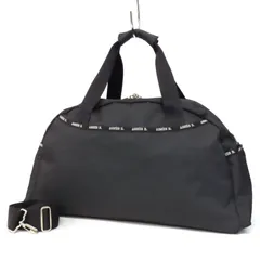 WG25579 美品 agnes b.VOYAGE アニエスベー ボヤージュ 2WAY ボストンバッグ ショルダーバッグ ナイロン ロゴテープ 旅行鞄 ビジネスバッグ 黒 ブラック