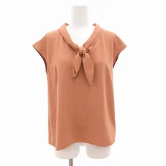 グリーンレーベルリラクシング ユナイテッドアローズ green label relaxing ボウタイ フレンチスリーブ ブラウス カットソー 半袖 プルオーバー ピンクベージュ 3516-199-0607 /GV ■GY14