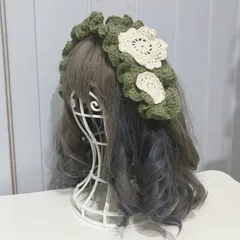糸の魔法　ヘッドドレス　編み物 コットン 森ガール
