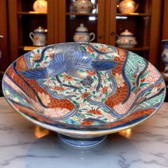 古伊万里 伊万里焼 深鉢 大鉢 瑠璃格子 扇面文 染付 金彩 2客 - メルカリ
