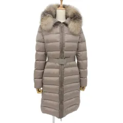 超美品 モンクレール MONCLER 2017年 C20934933020  TINUVIEL フォックスファー グースフェザーダウン ベルベット コート ジャケット 1 M レディー