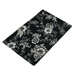 新品 日本製 洗える 仕立上り 八寸名古屋帯 松葉仕立て ペイズリー 黒 金 【 国産 】ポリエステル 名古屋帯 着物 小紋 紬 帯 お太鼓 おしゃれ 普段着 レディース 通年 女性用 和装  幾何学 pngy476