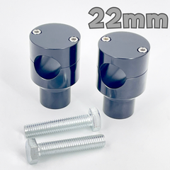 ブラック 22mm バイク ハンドルポスト 円形 ラウンド ハンドルクランプ アメリカン ボバー チョッパー ykshopb ykshoph