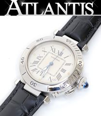 【広尾店】極美品 カルティエ Cartier パシャC デイト メンズ 腕時計 自動巻 SS アイボリー文字盤 W3100255 【15629】