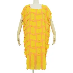 #spc イッセイミヤケ ISSEYMIYAKE ワンピース 2 黄色 オレンジ シルク 日本製 レディース [865281]のサムネイル