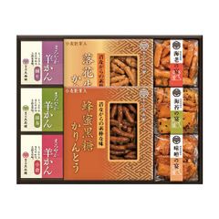 かりんとう･あられ･羊かん詰合せ	CB-30S　贈り物　ギフト　久兵衛　かりんとう　羊かん　あられ　和菓子　お中元　お歳暮　お返し　お供え　内祝い　快気祝　引出物　記念品　香典返し　敬老　手土産